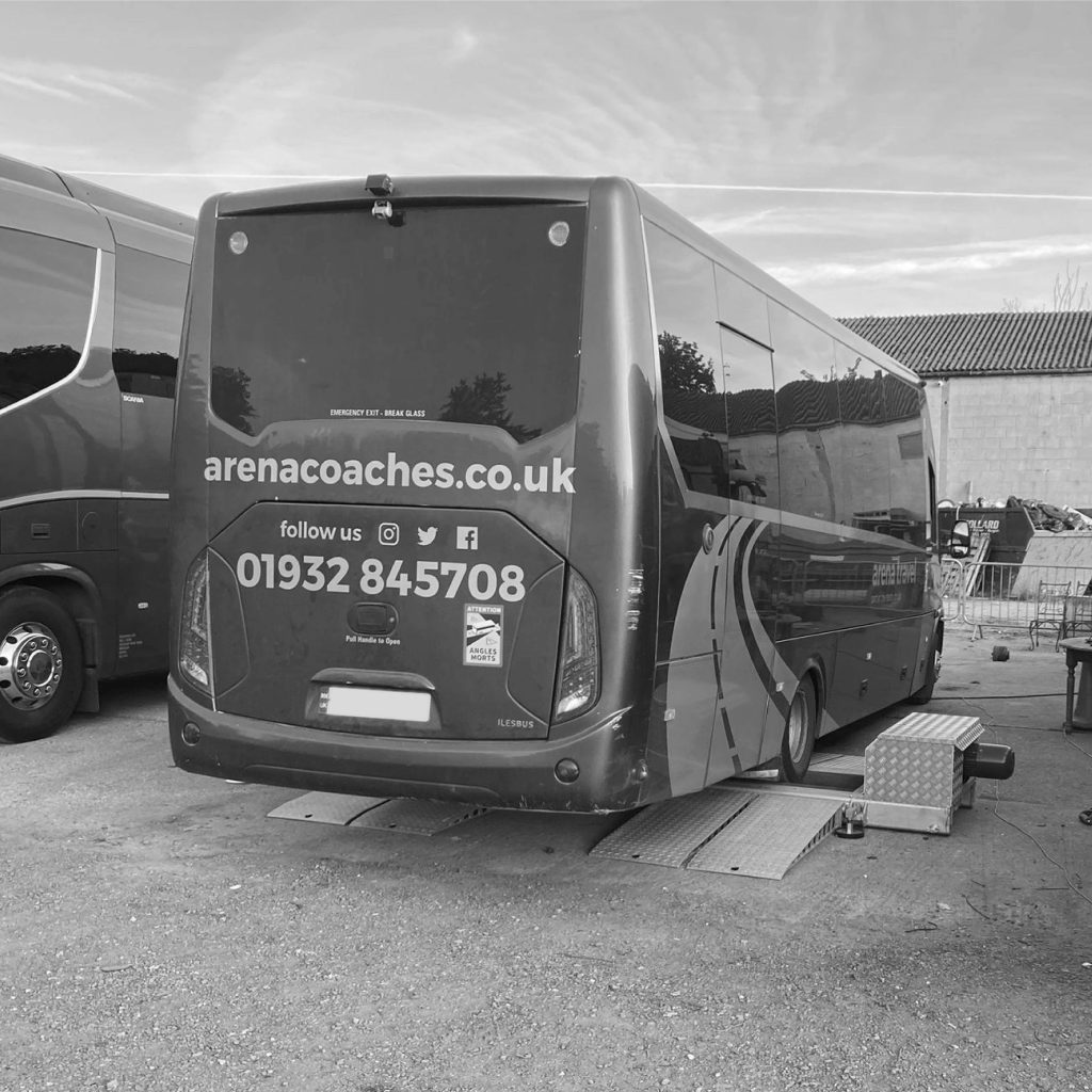 Engineers installing a brake tester